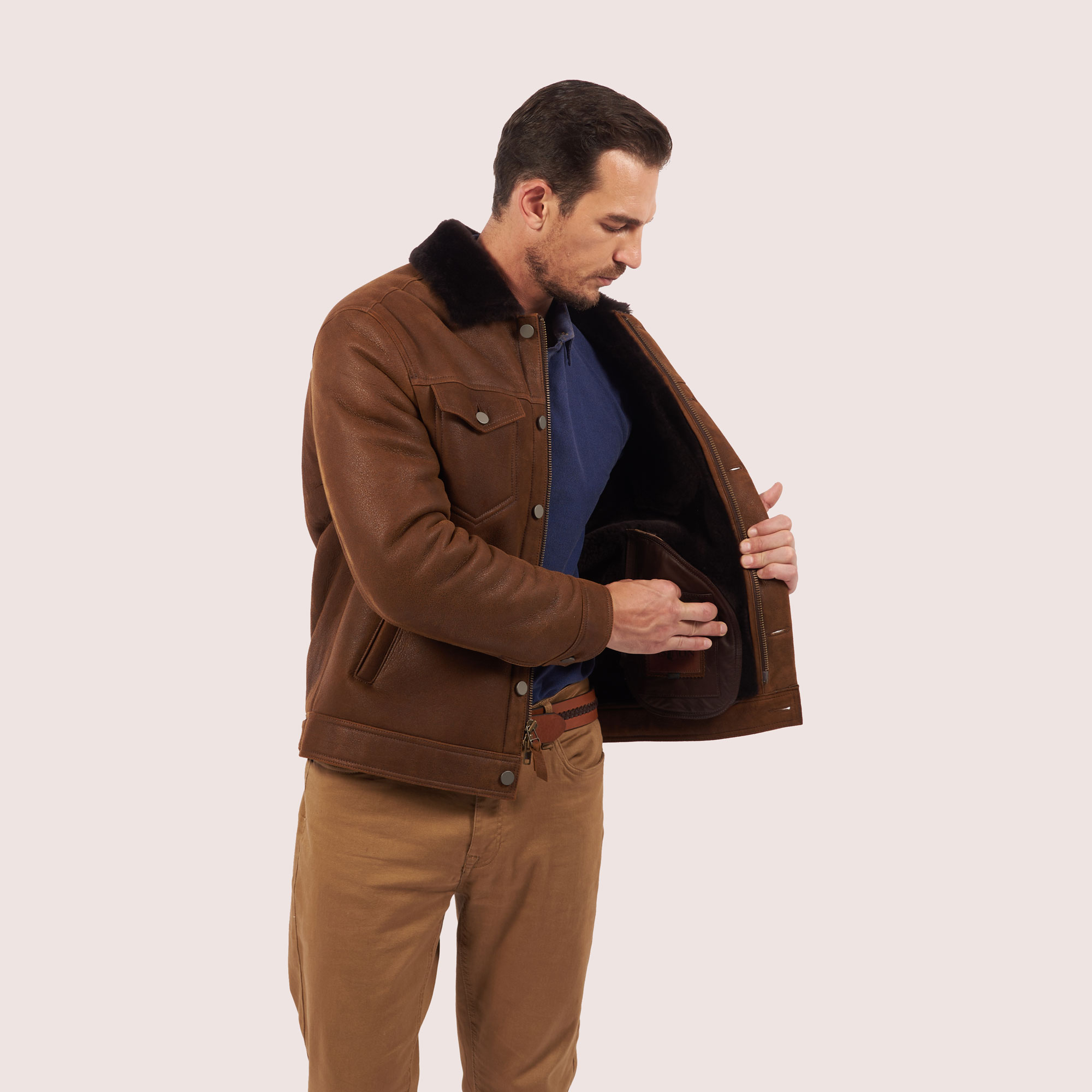 Beaufort trucker shearling jacket