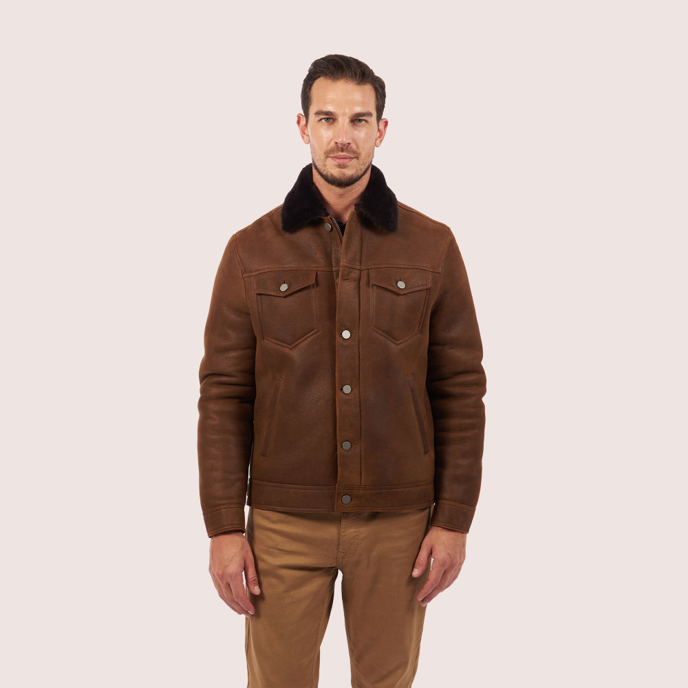 Beaufort trucker shearling jacket