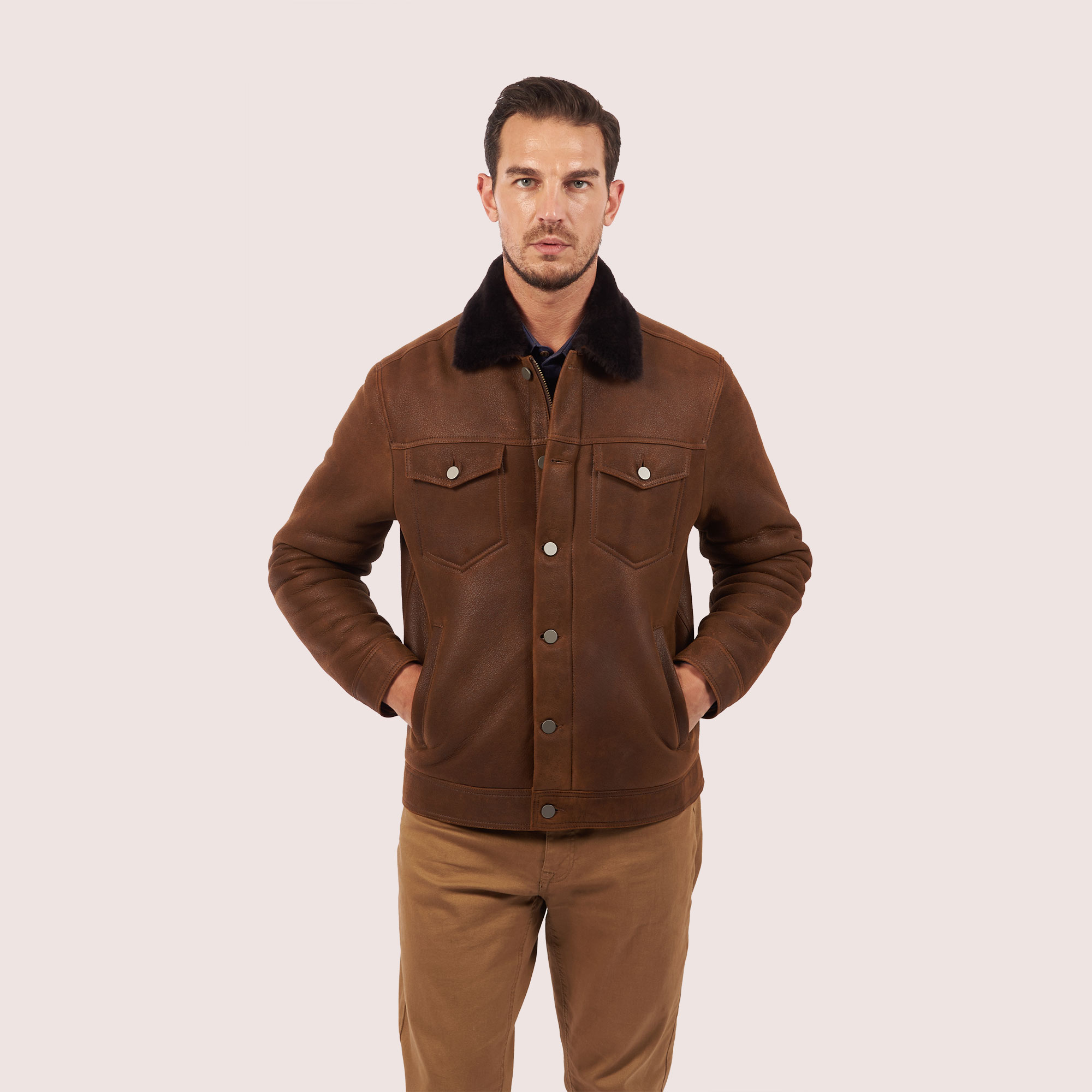 Beaufort trucker shearling jacket