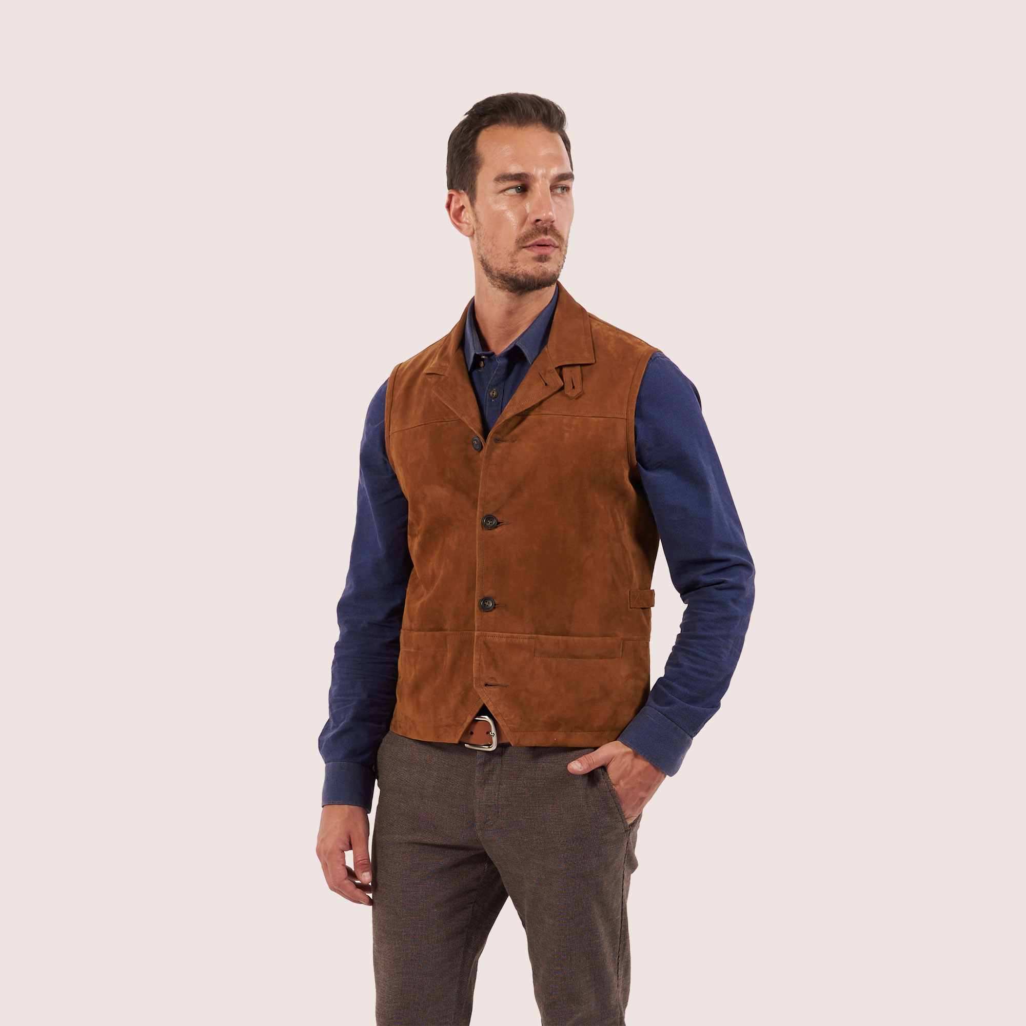 Brentwood goat suede vest