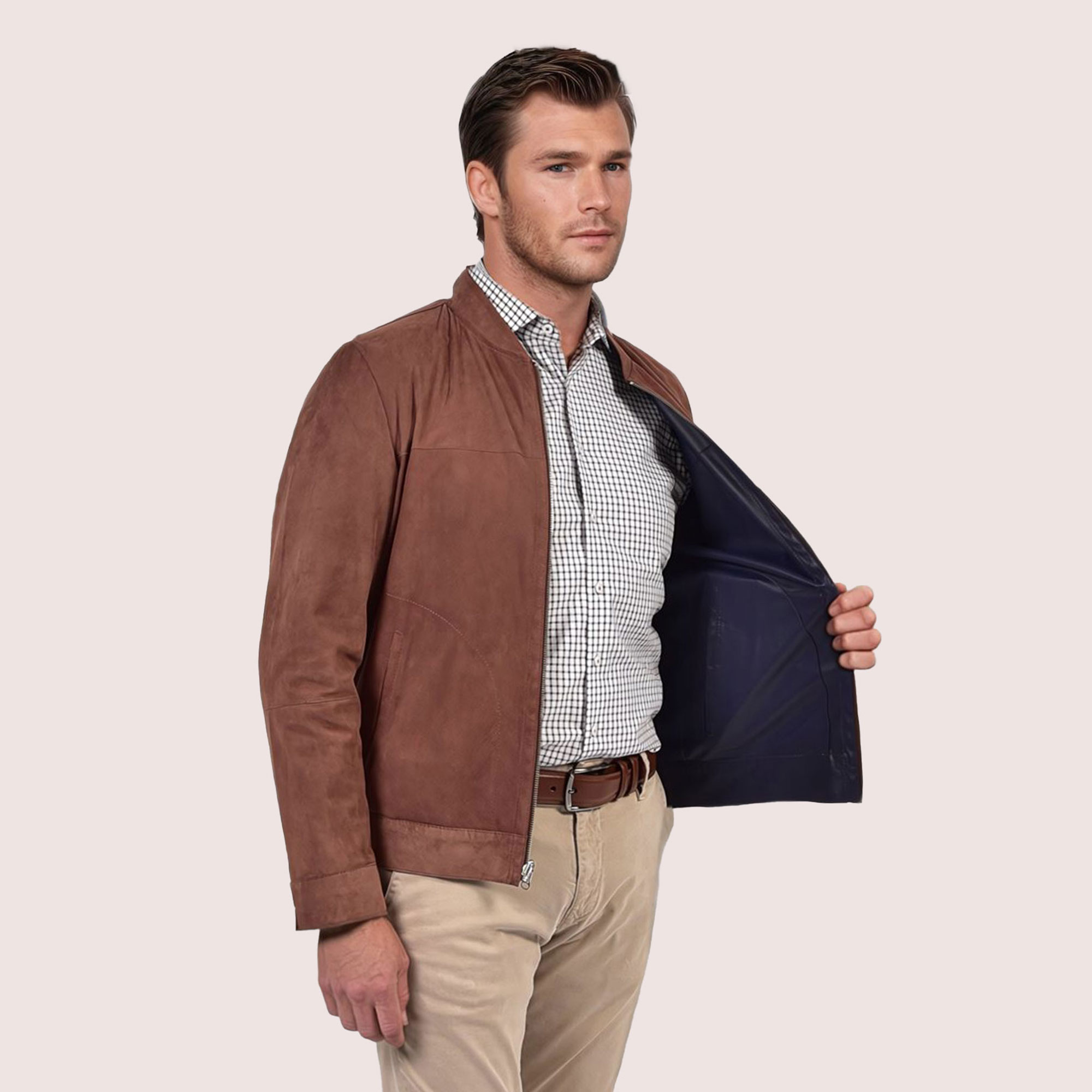 Parker reversible goat suede jacket